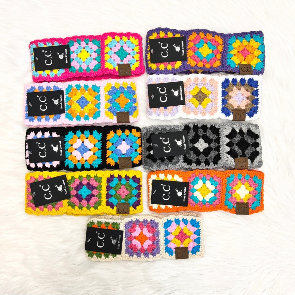 C.C Multi Yarn Crochet Pattern Headband, Winter Gift, Premium Warm Cozy Headband